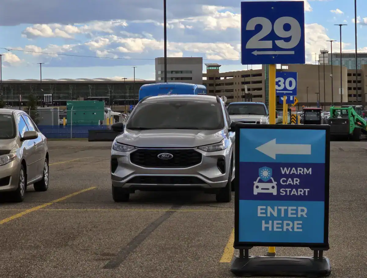 Park Here to Meet Our Parking Ambassador for Warm Car Start Park Here to Meet Our Parking Ambassador for Warm Car Start